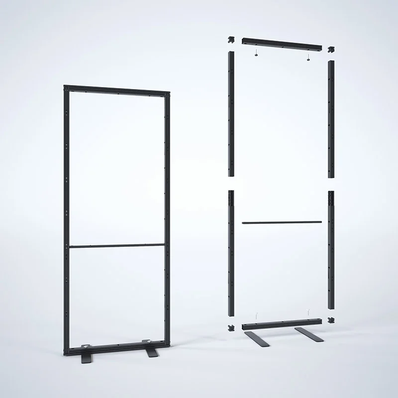 Assemblage de nos panneaux modulables pour vos stands réutilisables.