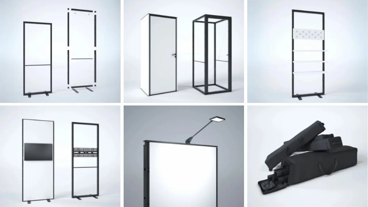 stand modulable : tous les accessoires